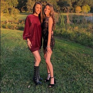 Velvet long sleeve dress